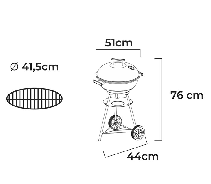 Barbacoa Carbon Portátil con Tapa Gourmet 1