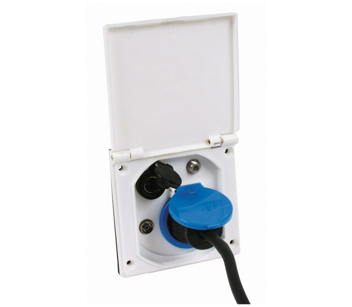 Base Empotrable Schuko con Toma Tv