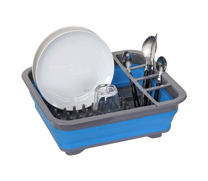 Escurreplatos plegable azul - Cocina Camping