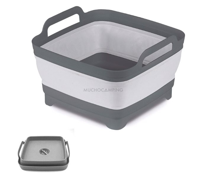 Fregadero plegable redondo azul - Cocina Camping