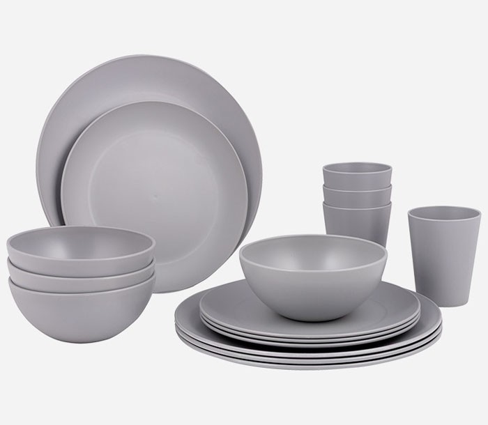 Vajilla Renew Grey Microondas 16 Pzas