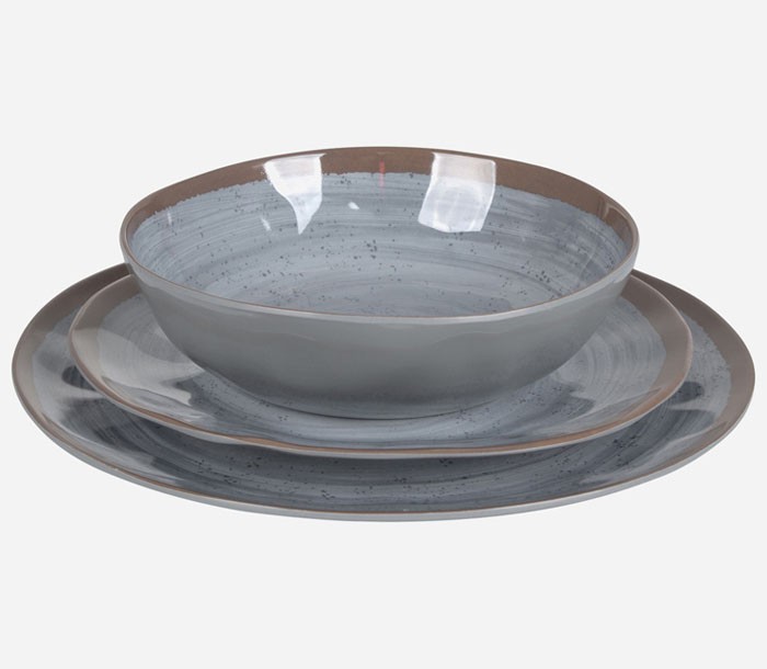 Vajilla de Melamina Halo Grey 12 Pzas 2
