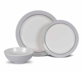 Set Vajilla Melamina Classic Grey 12 Pzas