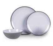 Set Vajilla Melamina Fog Gris 12 Pzas