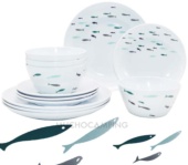 Set Vajilla Melamina Ocean Blue 12 Pzas