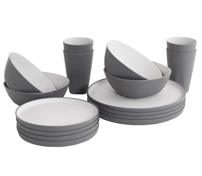Set Vajilla Microondas 4 Pers Grey Mist
